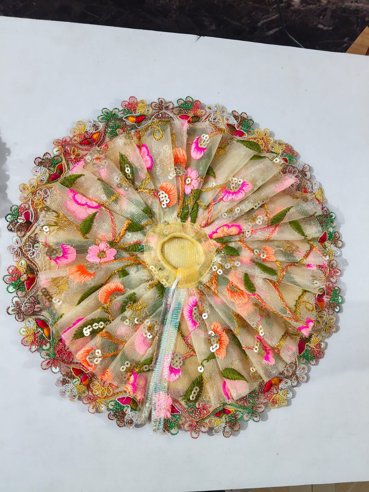 Floral Harmony Beige Poshak For Laddu Gopal Ji